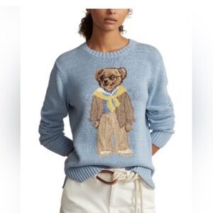 Ralph Lauren Light Blue Sweater with Bear Design
